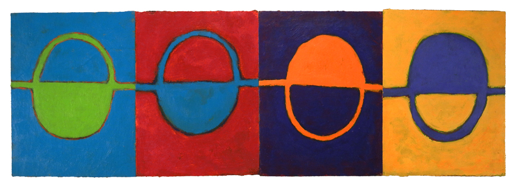 TACIT GEOLOGY FLOW (2016) acrylic on cardboard on wood 8" x 24" €250.
