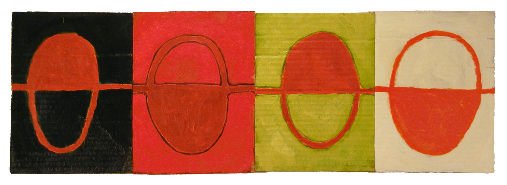 SEAL FLIP INTRO (2016) acrylic on cardboard on wood 8" x 24" inquire at moniquearnonantiques.com
