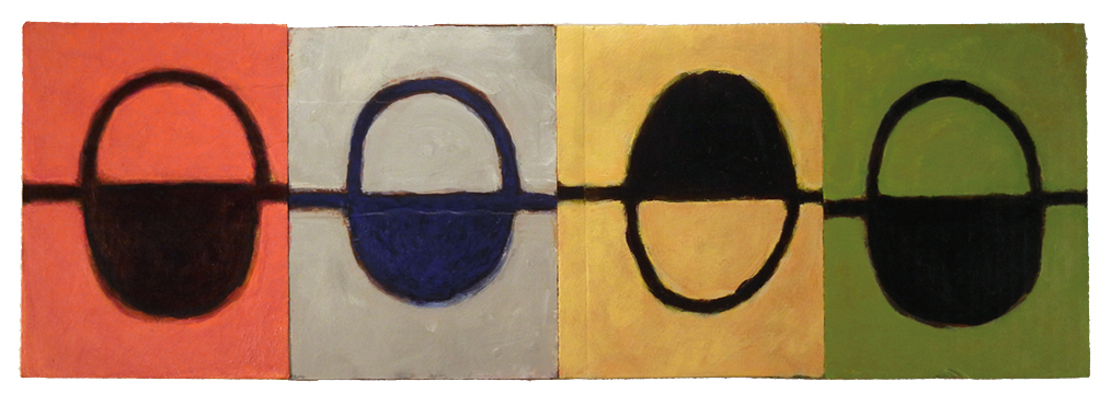 JUMBO DUSSET DAARAM (2016) acrylic on cardboard on wood 8" x 24" Private collection
