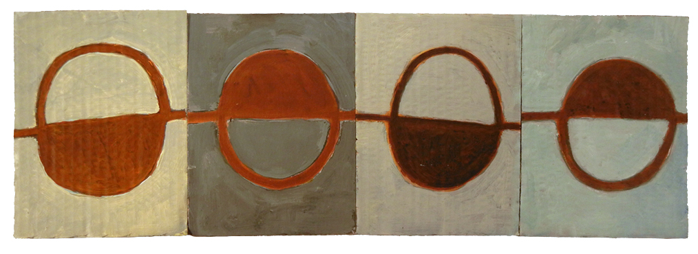 WORLD SATIN PULPIT (2016) acrylic on cardboard on wood 8" x 24" €200.