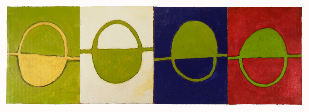 TRANSIT DECOR DROP (2016) acrylic on cardboard on wood 8" x 24" inquire at moniquearnonantiques.com