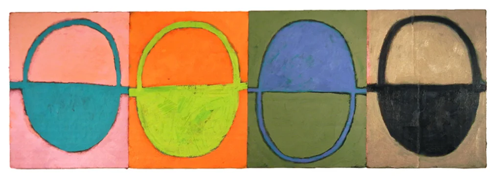STUCCO QUART MANTRA (2016) oil on cardboard on wood 8" x 24" Private collection