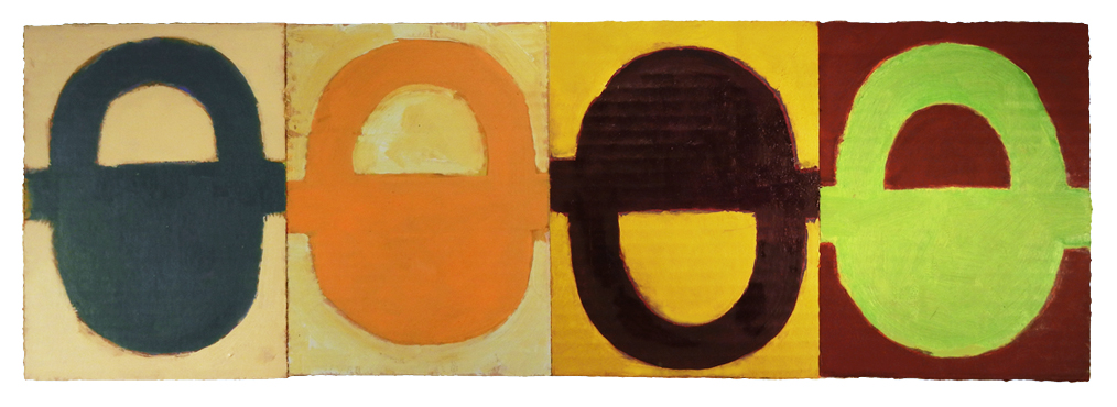 RANCH PUTTY OXIDE (2016) oil on cardboard on wood 8" x 24" Private collection