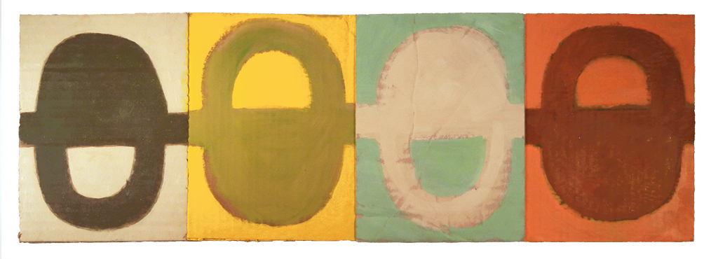FINE MATTRESS TREATY (2016) oil on cardboard on wood 8" x 24" Private collection