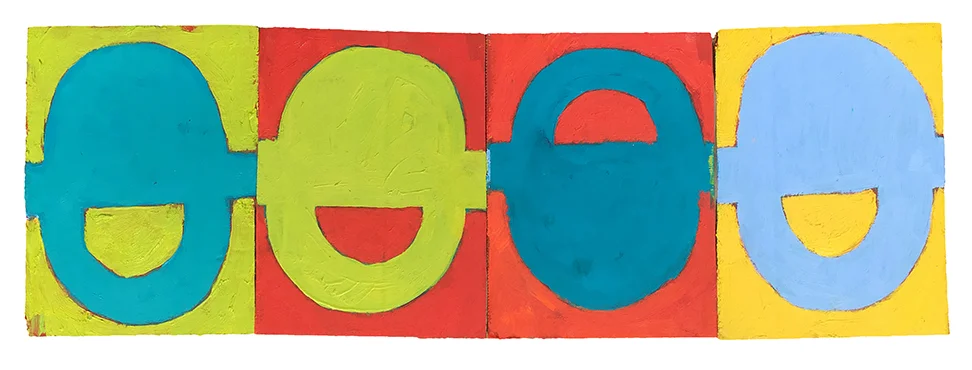 MORE WAH-WAH TRAPEEZE (2017) oil on cardboard on wood 8" x 24" €250.