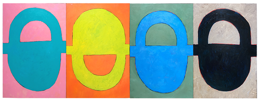 STUCCO GALLON MANTRA (2017) oil on four wood panels 24" x 63" €900