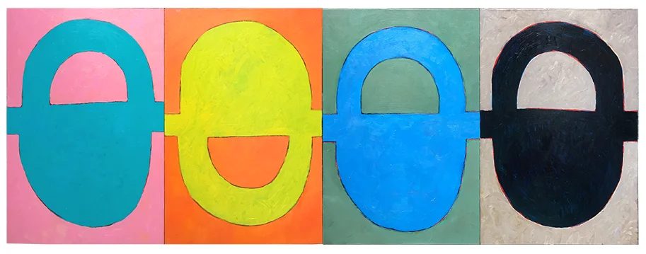 STUCCO GALLON MANTRA (2017) oil on four wood panels 24" x 63" €1200