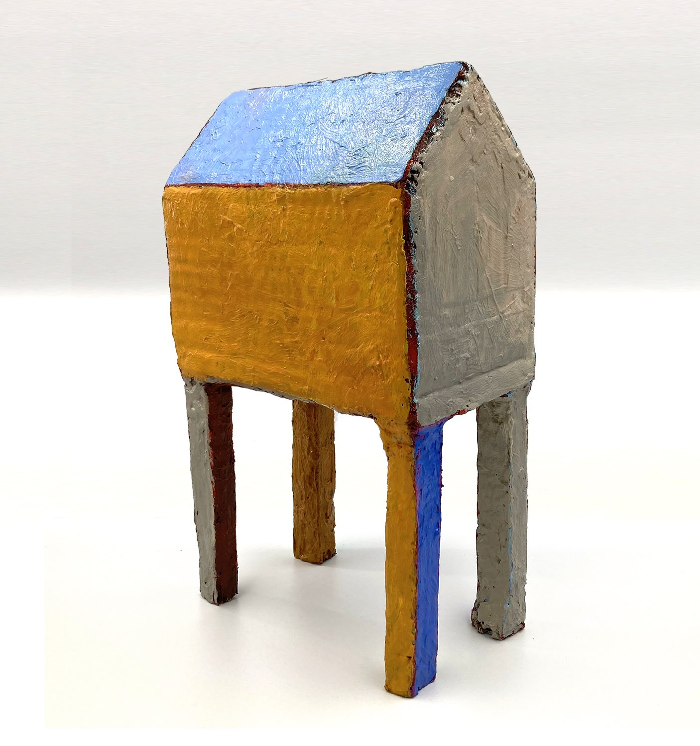  THREE-5 (2023), oil, modelling paste, cardboard cm: 18.5w x  30h x 11d Private collection  
