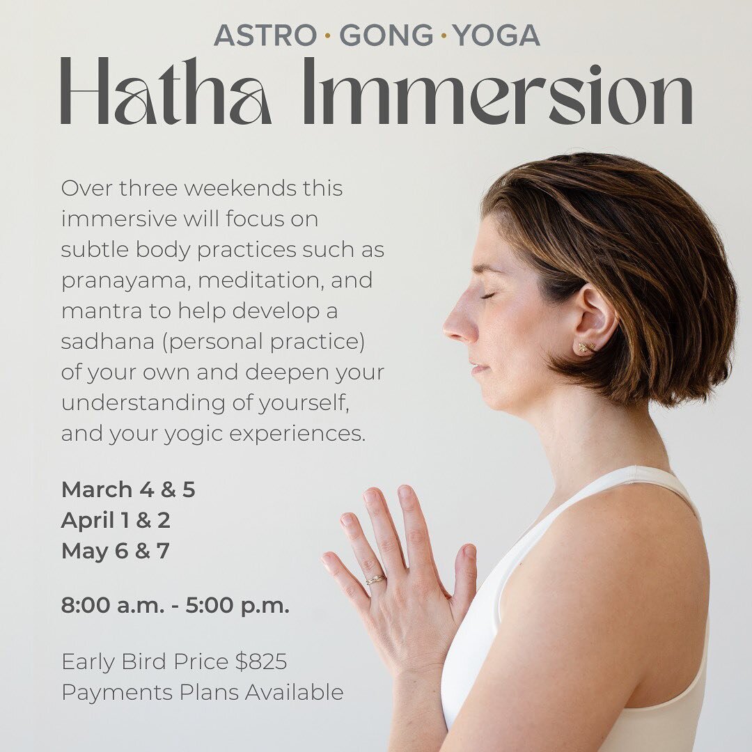 Hatha Yoga Immersion starts up next month and there&rsquo;s still time to join 💫 I&rsquo;m so excited to be offering this and working with students looking to step deeper into their practice and study.

Over three weekends this immersive will focus 