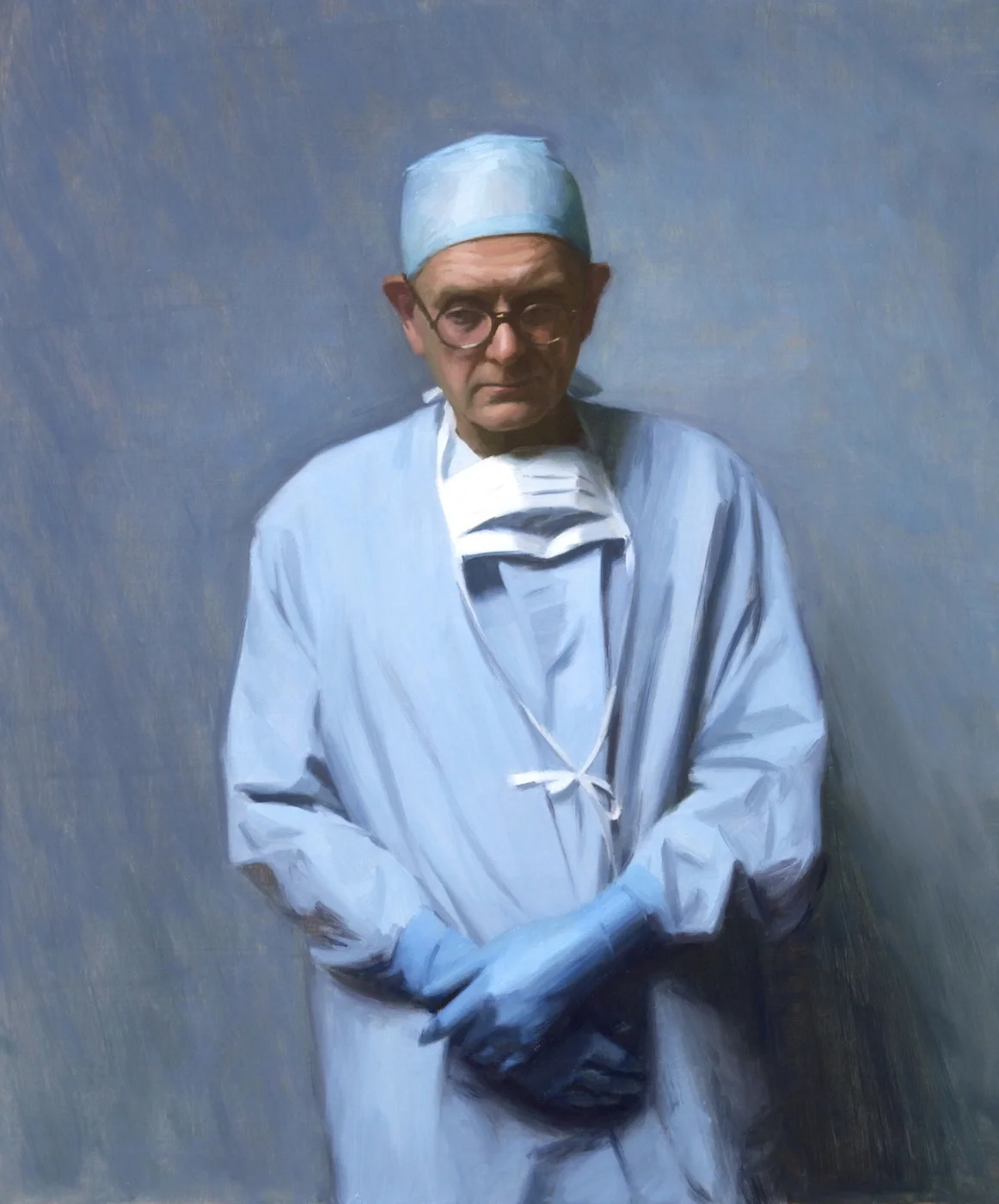 Henry Marsh , 2015 oil on wood 60 x 50 cm