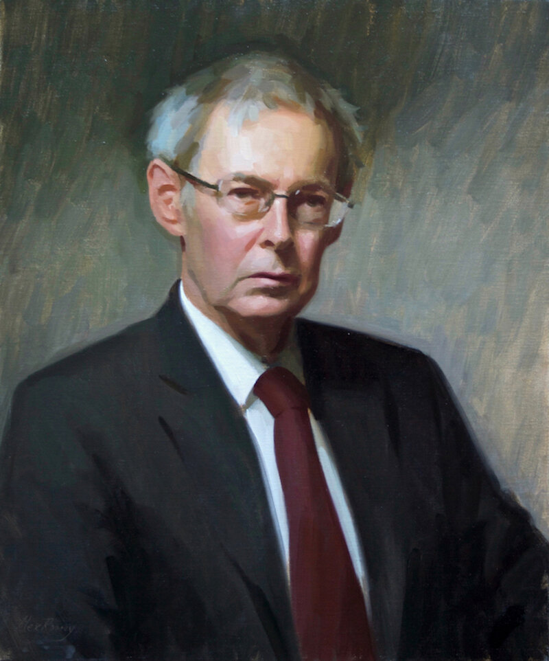   Professor Anthony O’Hear , OBE 2010 Director of the Royal Institute of Philosophy oil on canvas 65 x 45 cm 