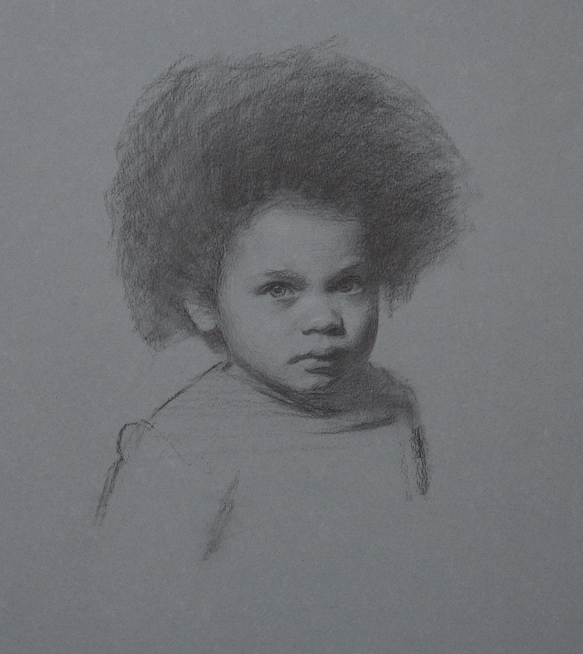   Leo , 2025 charcoal on paper 40 × 35 cm  