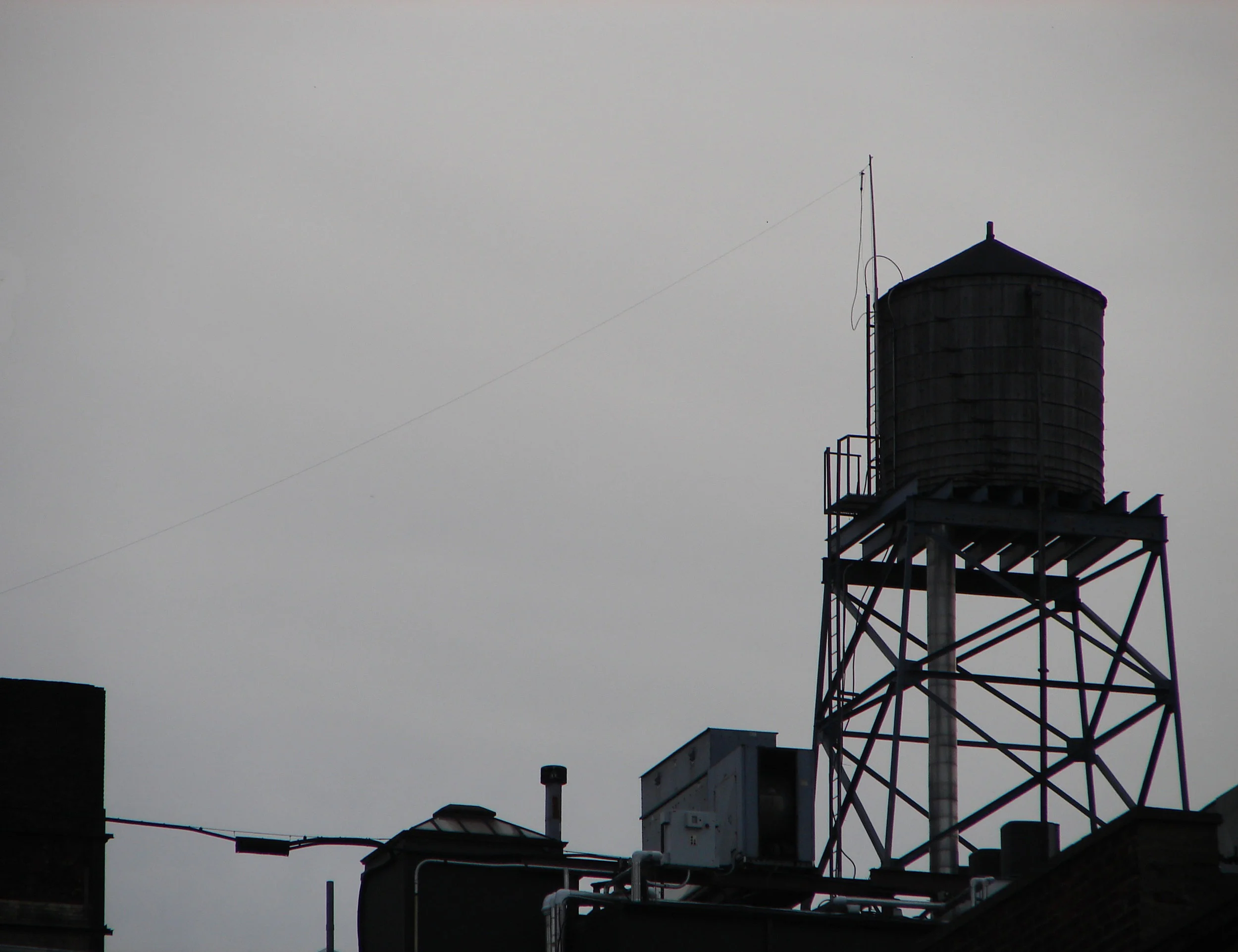 water tower on right