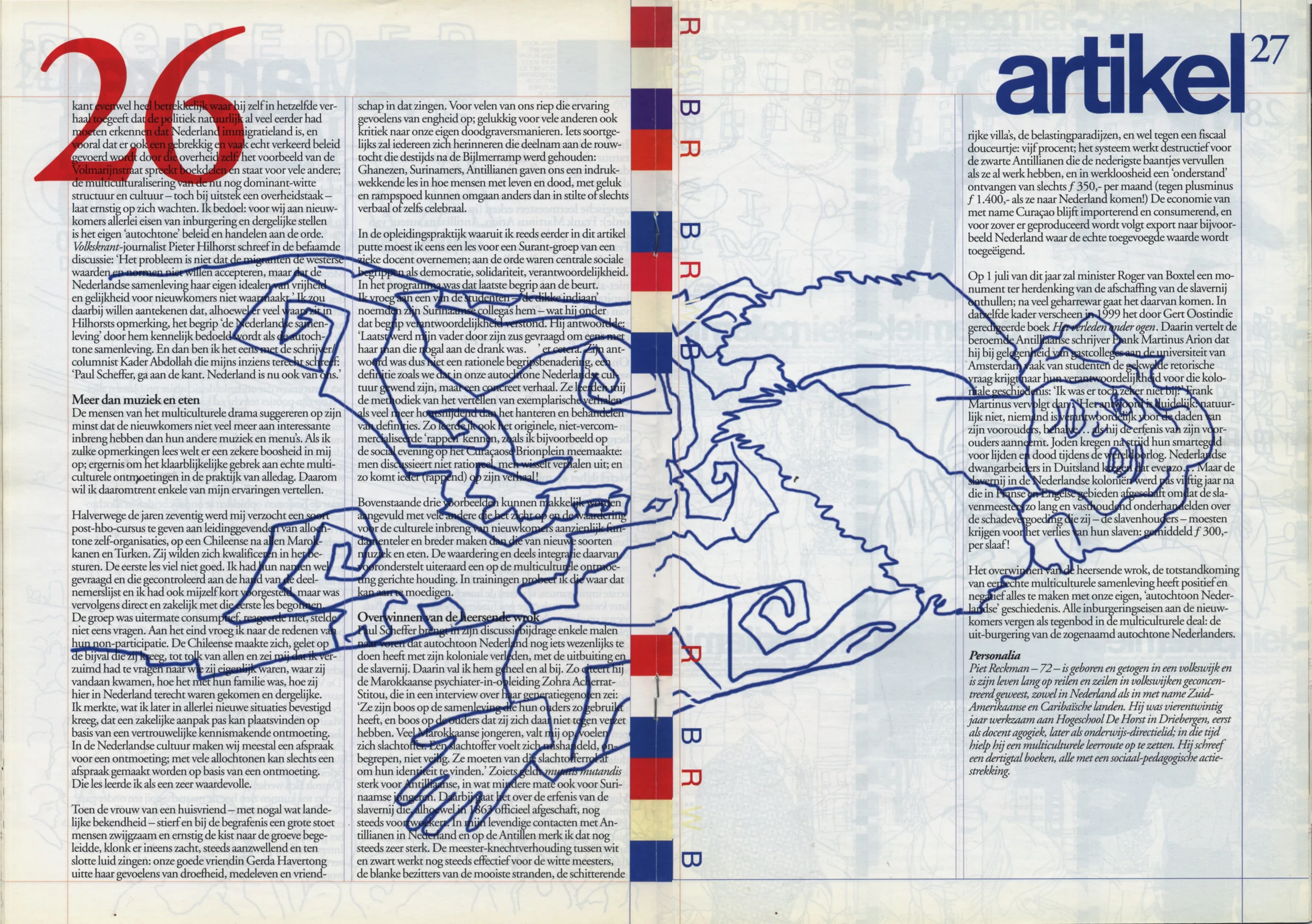 polemiek magazine spread (hand drawing, photoshop & indesign)