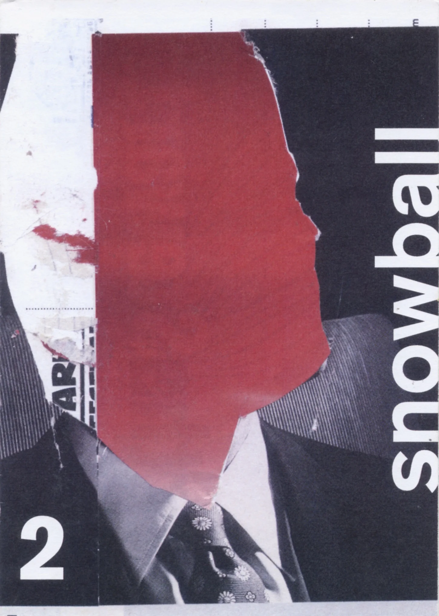 snowball 2: booklet of collages mixed with typography and graphic elements (indesign)