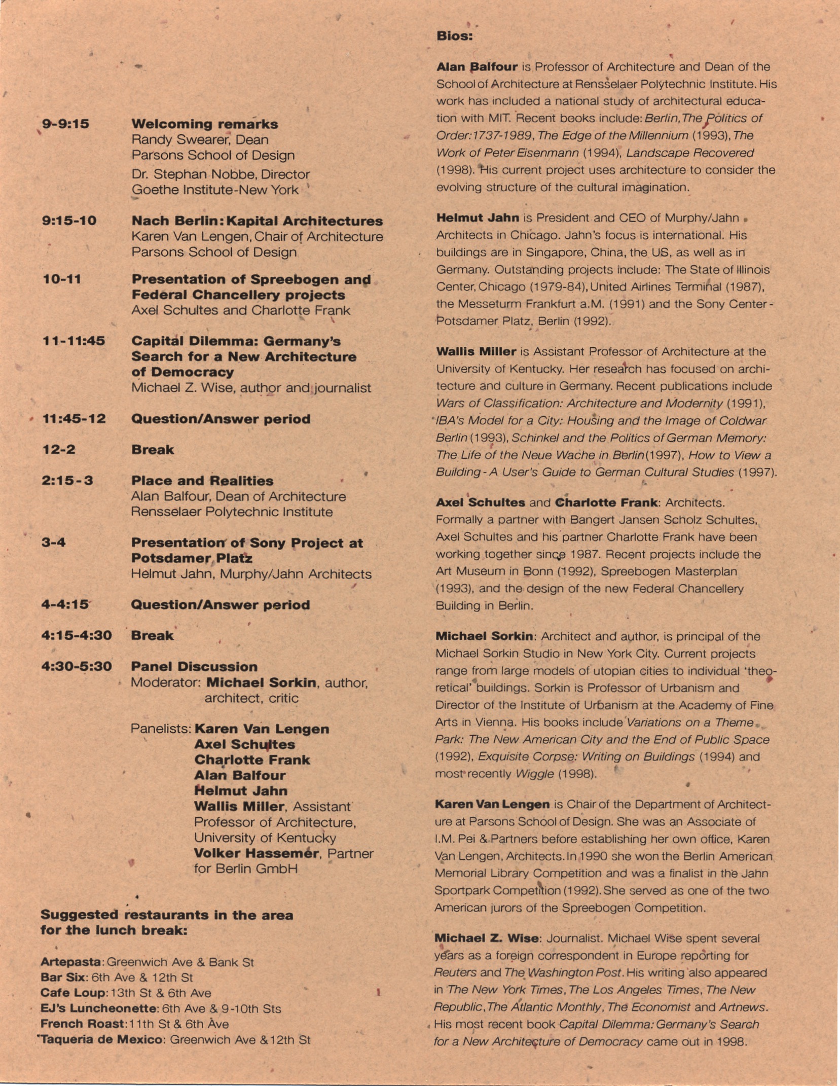 Nach Berlin: program for an architectural conference (indesign)