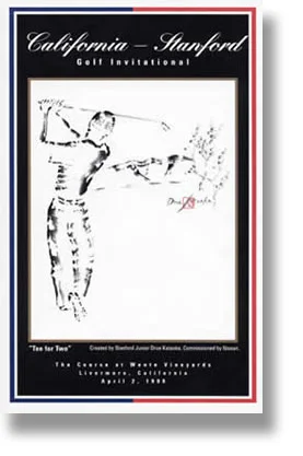 Print for the Cal - Stanford Golf Invitational, 1999 "Tee for Two"