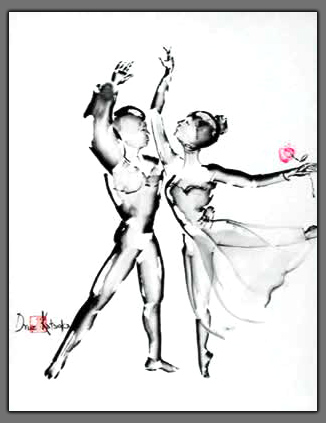 Painting of Tango Dancers "Histoire d'Amour"