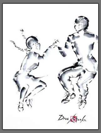 Painting of Swing Dancers "Saturday Night"