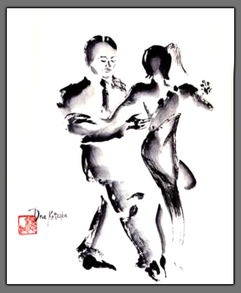 Painting of Tango Dancers "Tokyo Tango"