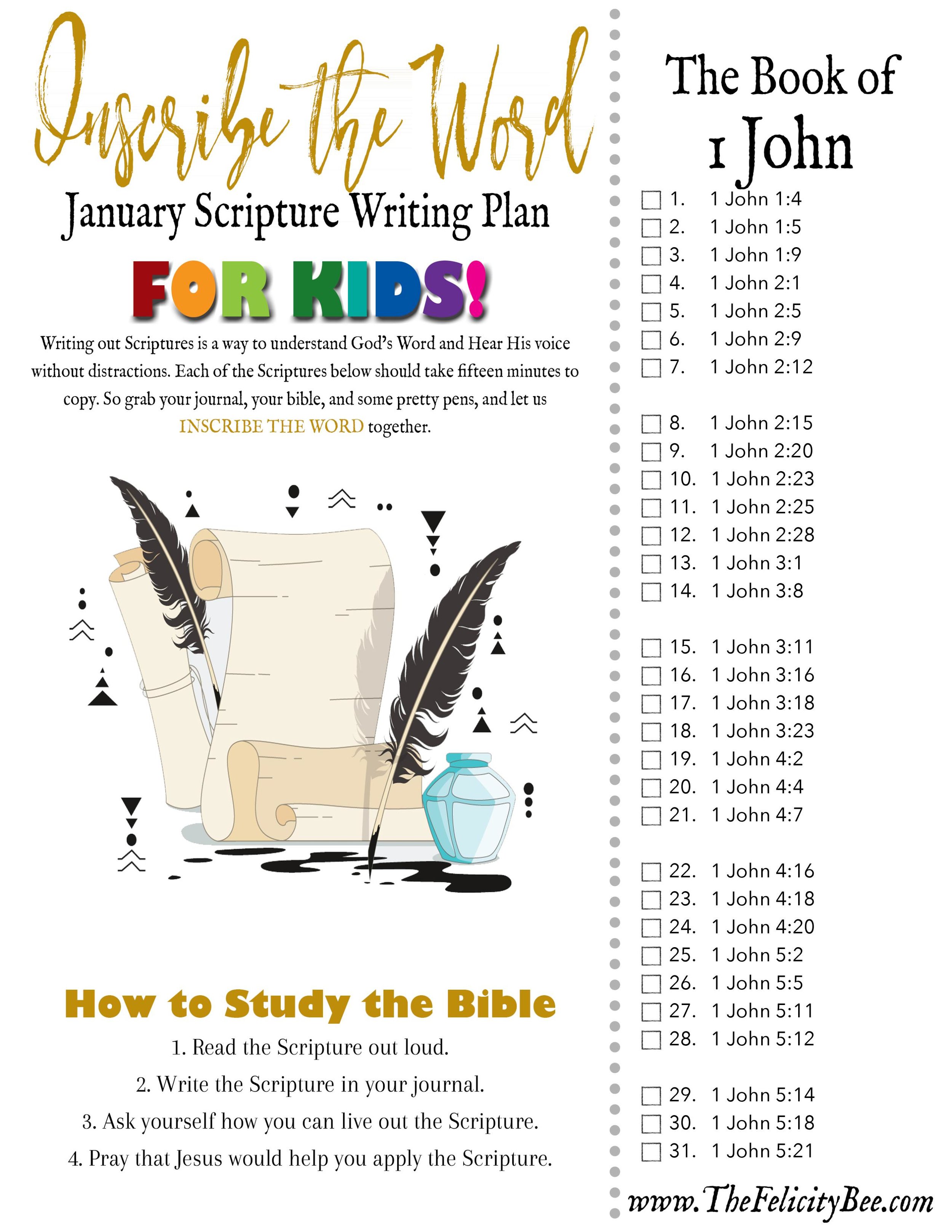 Inscribe the Word . . . January Scripture Writing Plan — Symphony of Praise
