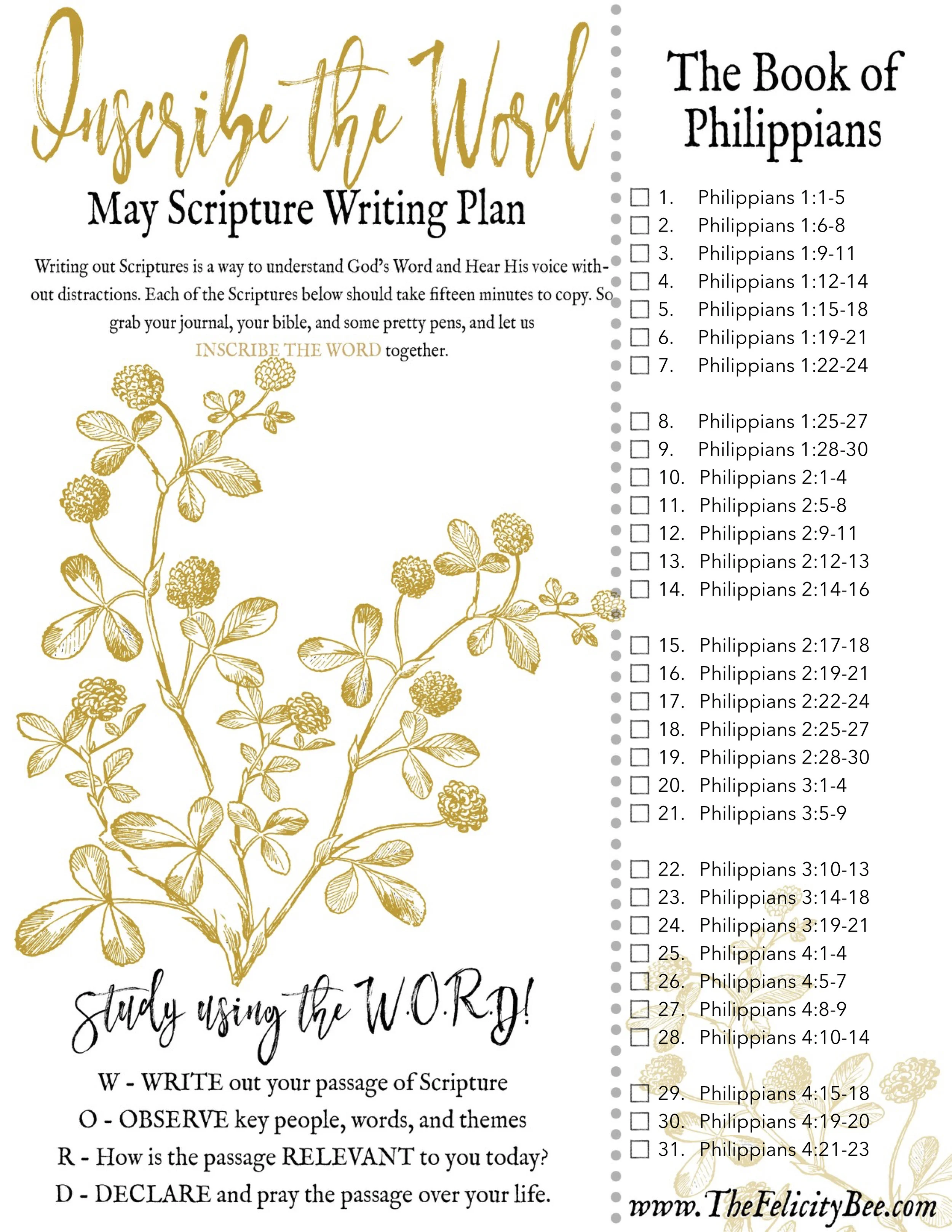 Inscribe the Word . . . May Scripture Writing Plan — Symphony of Praise