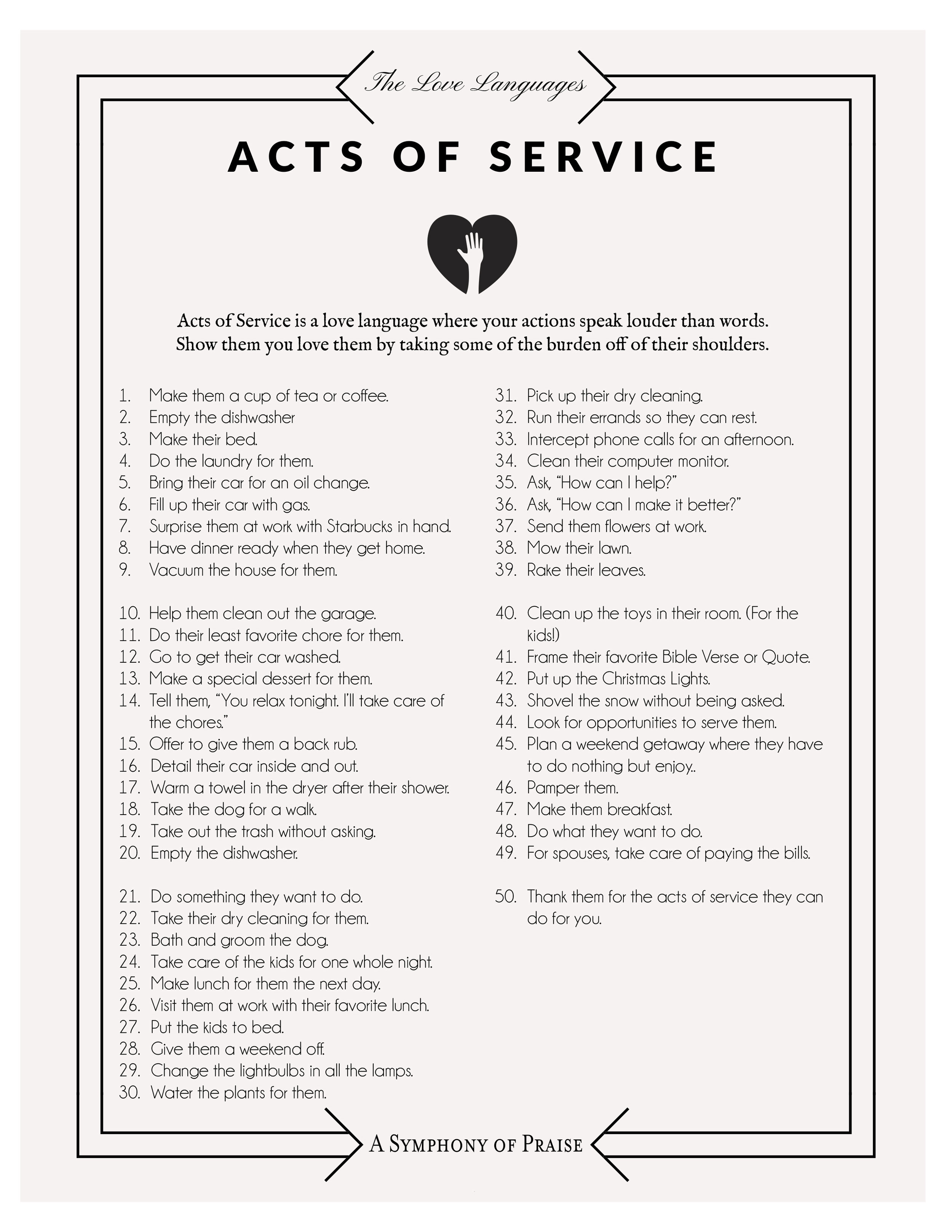 Fun And Practical Ways To Speak The Five Love Languages Symphony Of Praise