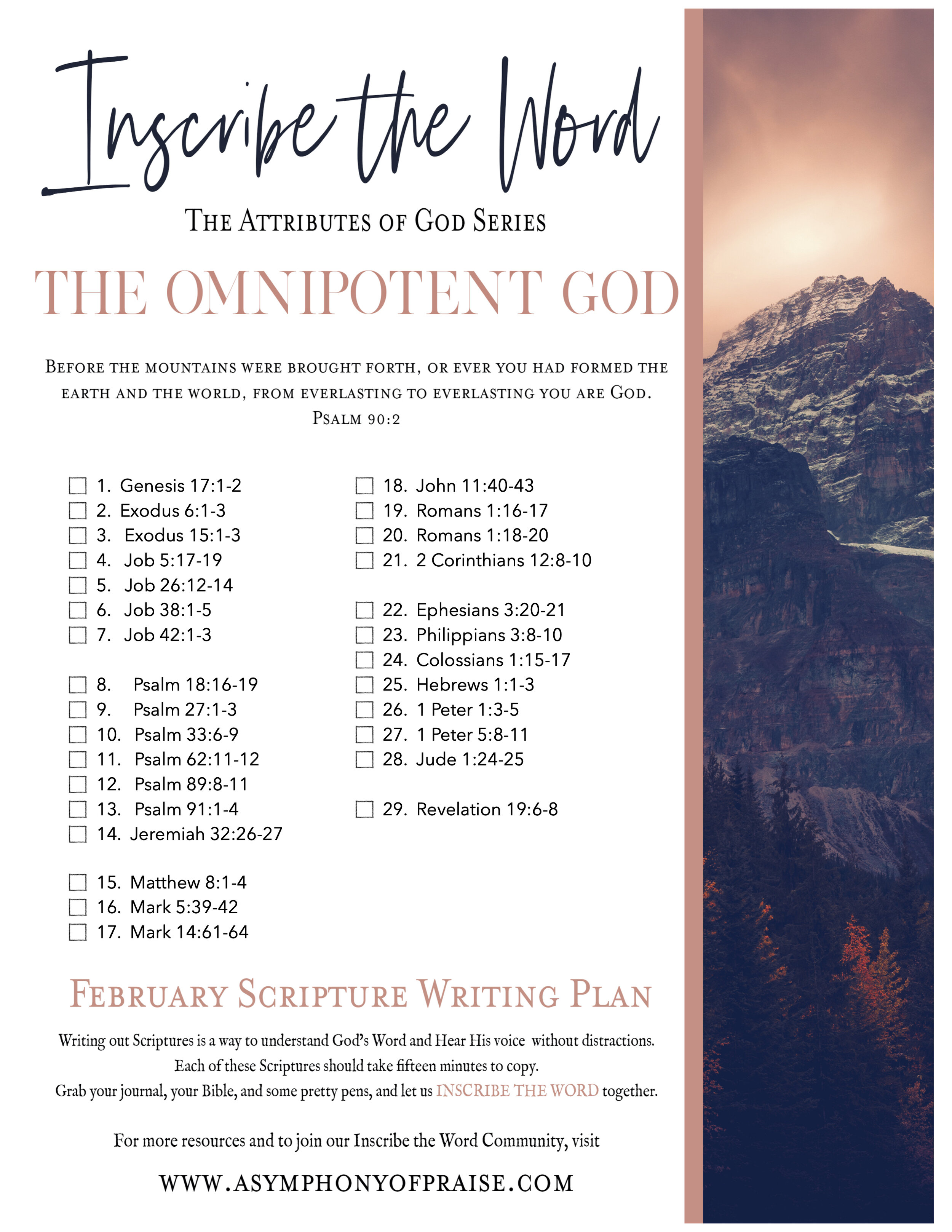 Inscribe The Word February Scripture Writing Plan