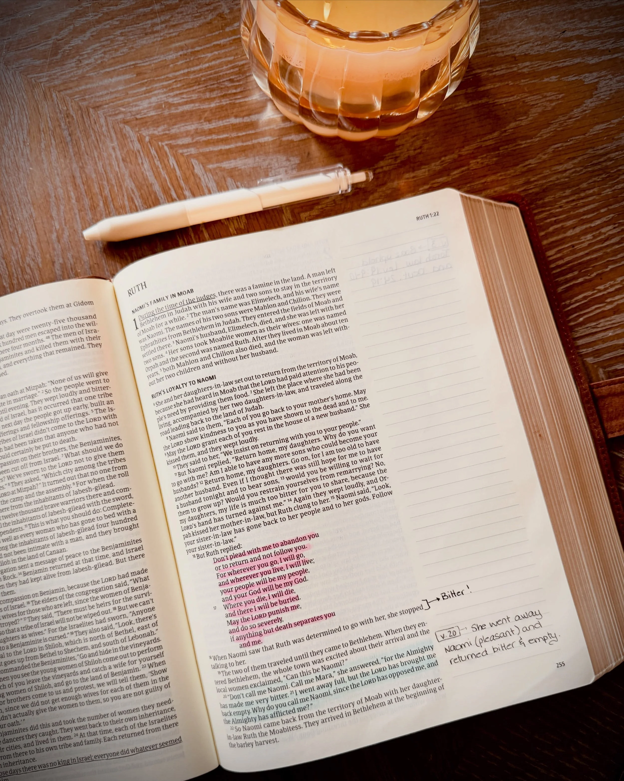 &ldquo;Naomi&rdquo; means pleasant. 
That&rsquo;s the name she carries when we first meet her in the book of Ruth. She is married, with two sons, living in Bethlehem.
Then famine comes. 
The life she imagined suddenly shifted.
So, she moves to Moab, 