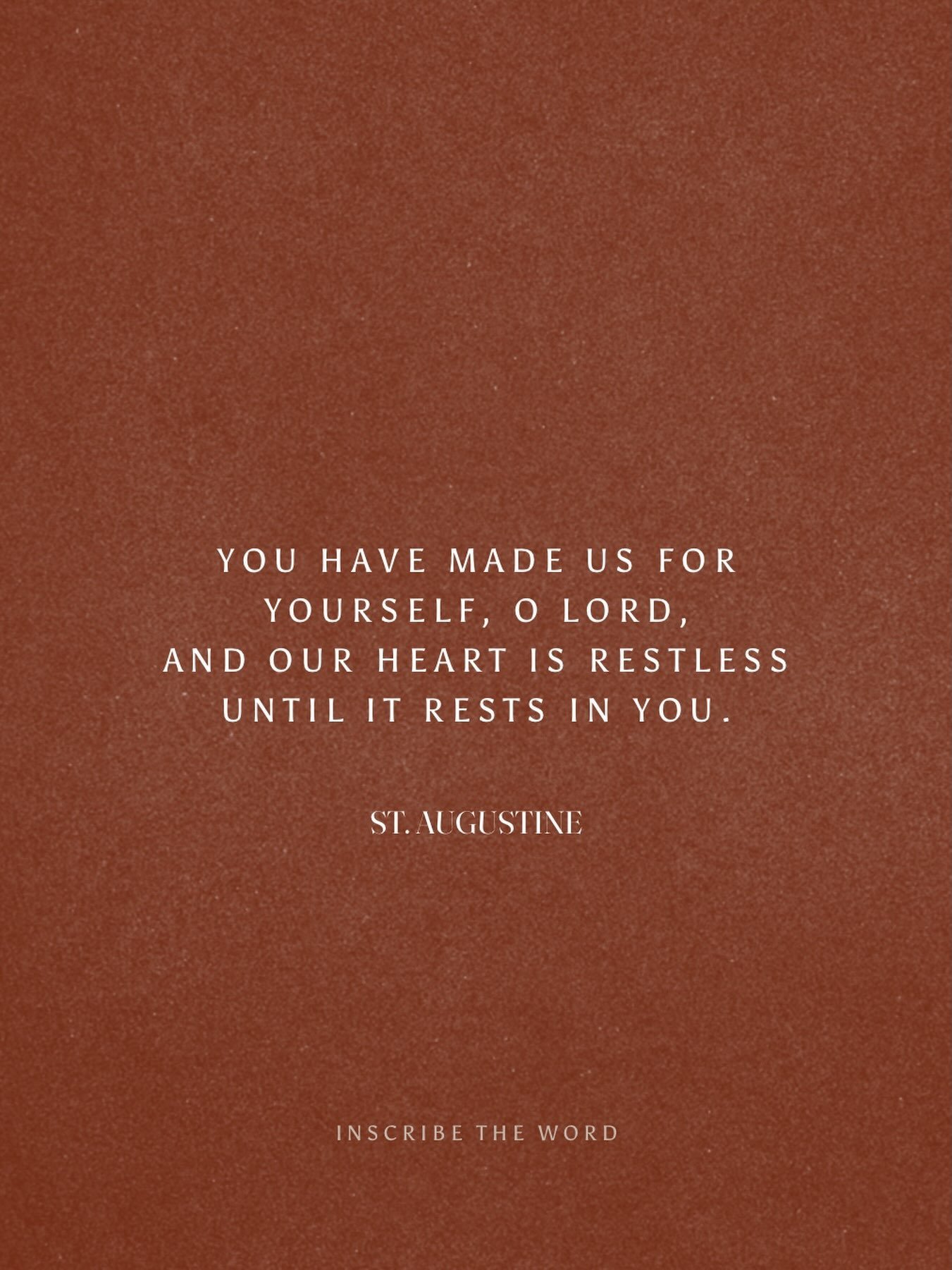 Sixteen hundred years ago, Augustine put words to something I think many of us still feel today: the root of our anxious hearts. 

His insight brings to mind my own journey.

I have lost count of how many times I have tried to organize and control my