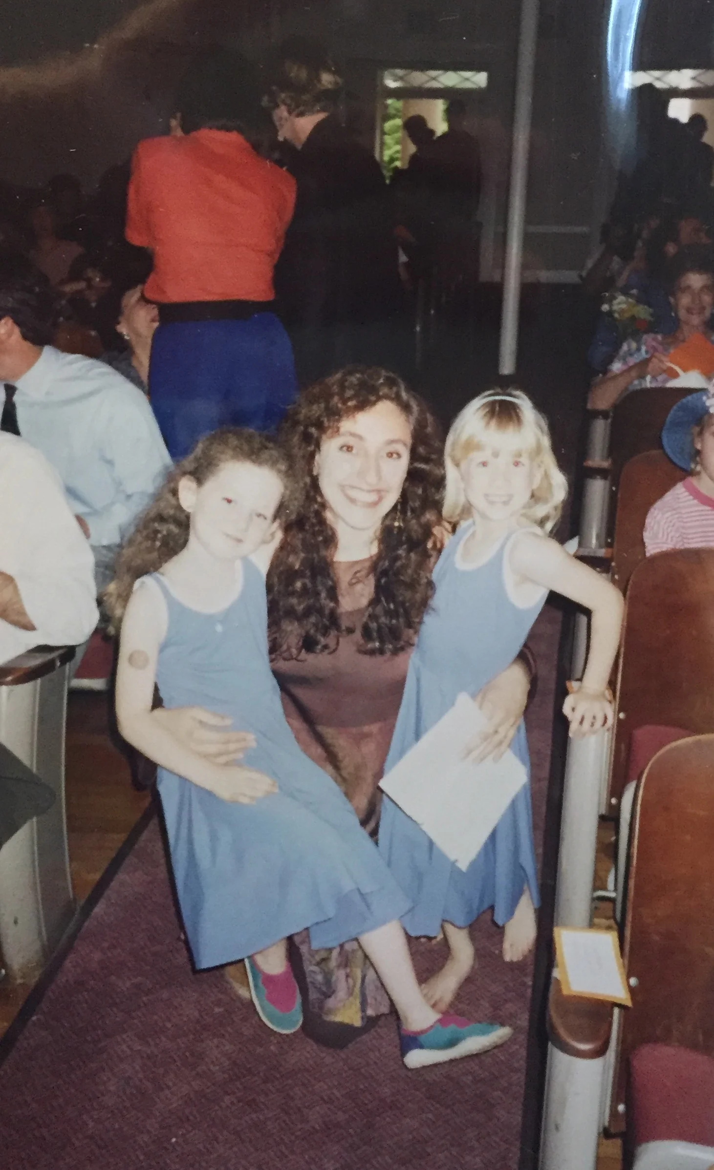 JESSI (RIGHT) WITH HER DANCE TEACHER MAGGIE BENNETT DURING ARTS FEST, 1995. SHE PROUDLY DISPLAYS HER DRESS IN THE BOTTOM RIGHT IMAGE.