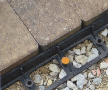 edge restraint edge restraint is secured either underneath the pavers (for a permeable project) or by long spikes driven into the base material around the perimeter of the paver surface.