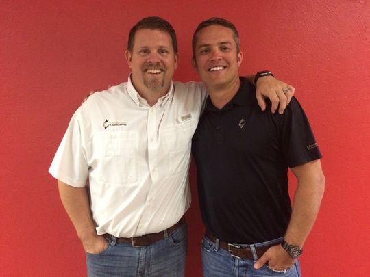 Blake Crawford, left, CEO and owner of Crawford Landscaping, with Keith Mahan, president and owner. (Photo: Casey Logan/The News-Press)