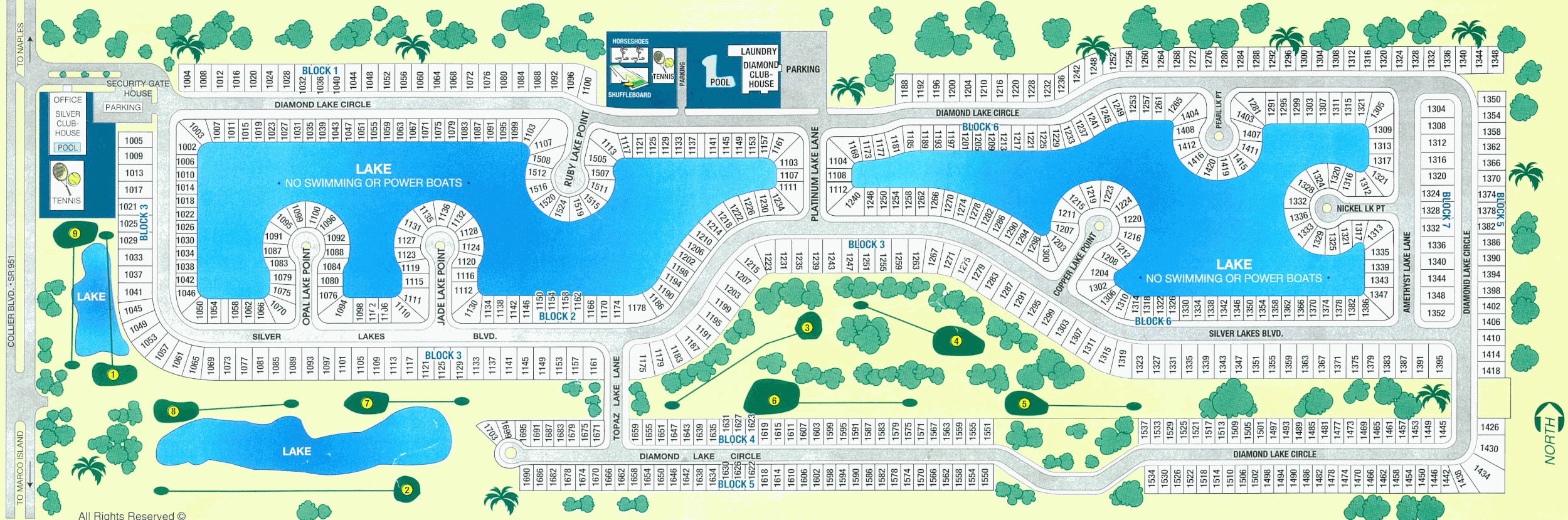 Silver Lakes RV Resort and Golf Club Site Map