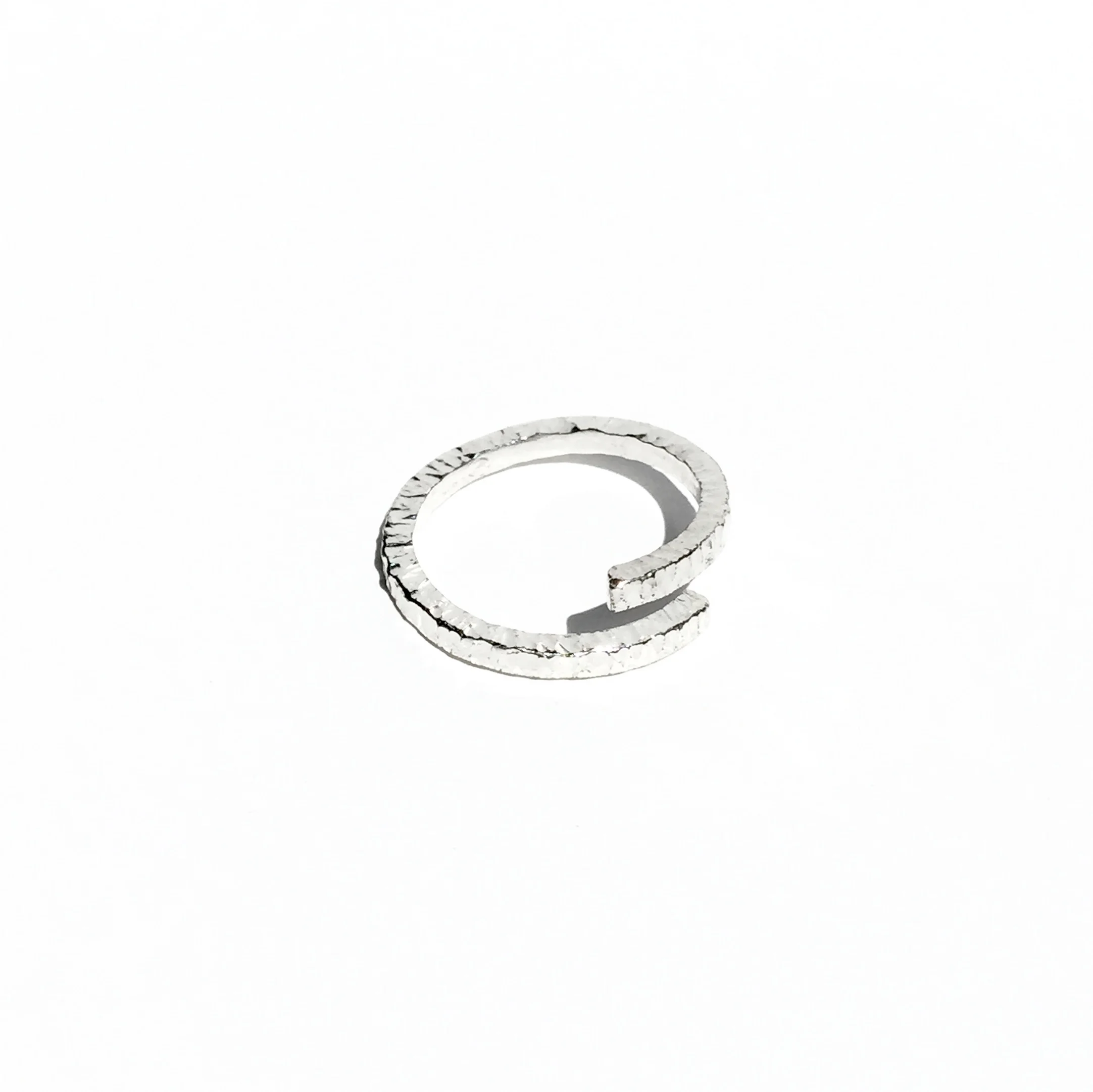 adjustable textured ring in sterling silver