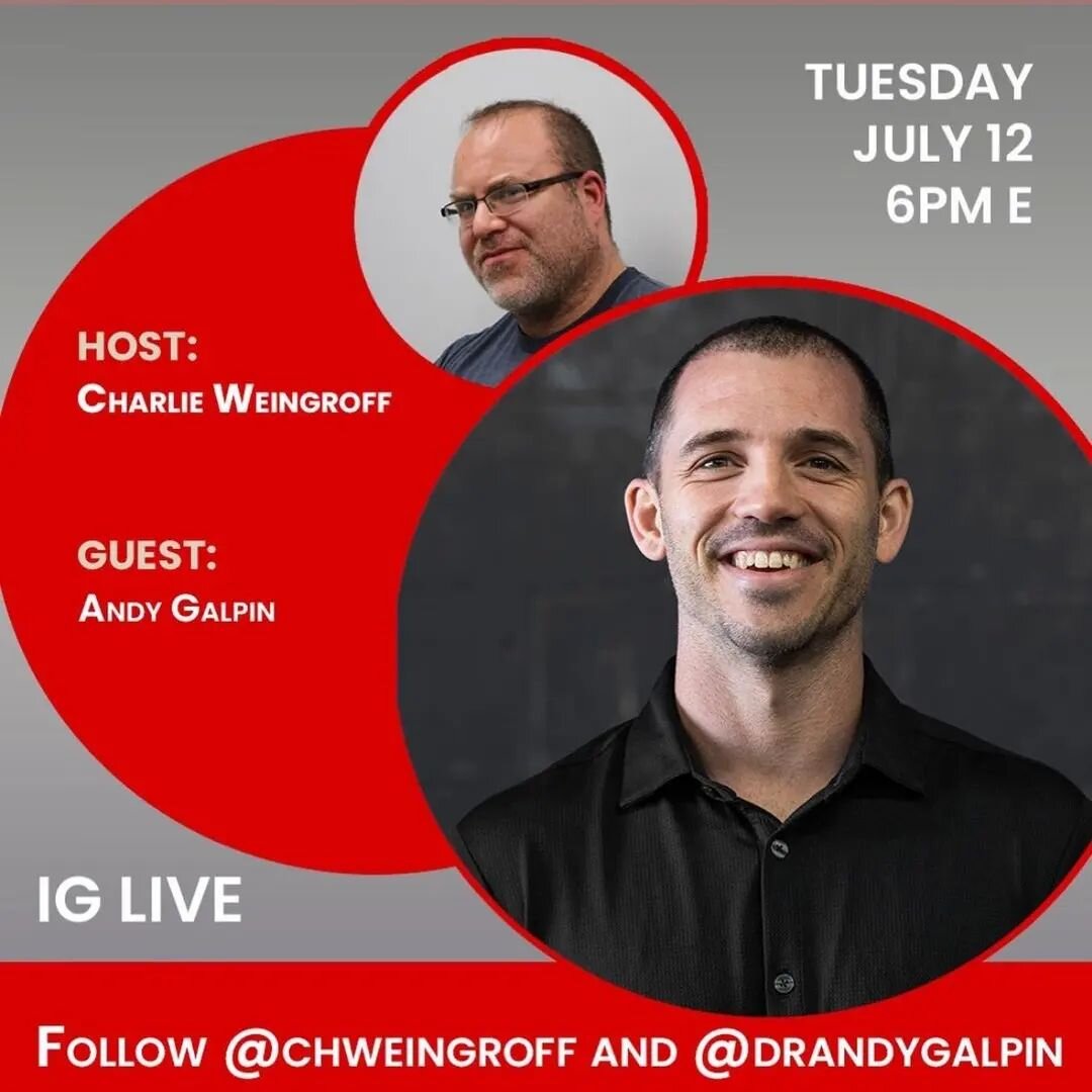 IG Live later today (6 pm EST) with the legend of all legend, @chweingroff .

If you got questions, post them below!