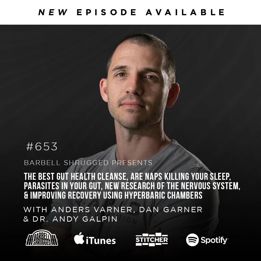 Fun short Q&amp;A with @dangarnernutrition @andersvarner out now on @barbell_shrugged podcast. 

 1. Are naps beneficial or harmful for optimal sleep?

2. What are the most common mistakes you see when people undertake a gut cleanse?

3. What are som