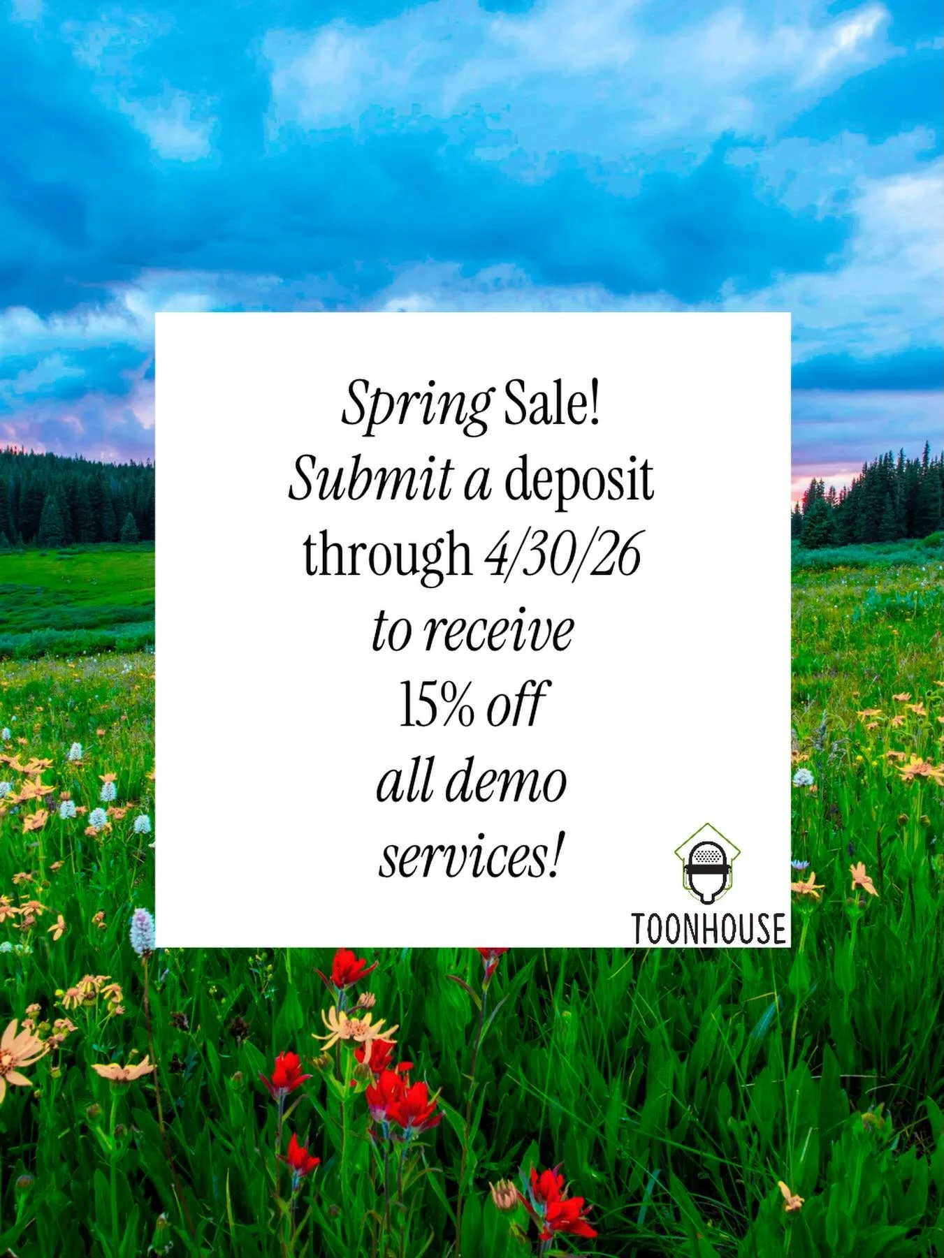 Spring has sprung and so has our sale! For the rest of the month you can get 15% off any demo service!  Contact us today to get started! #vo #voiceover #demo