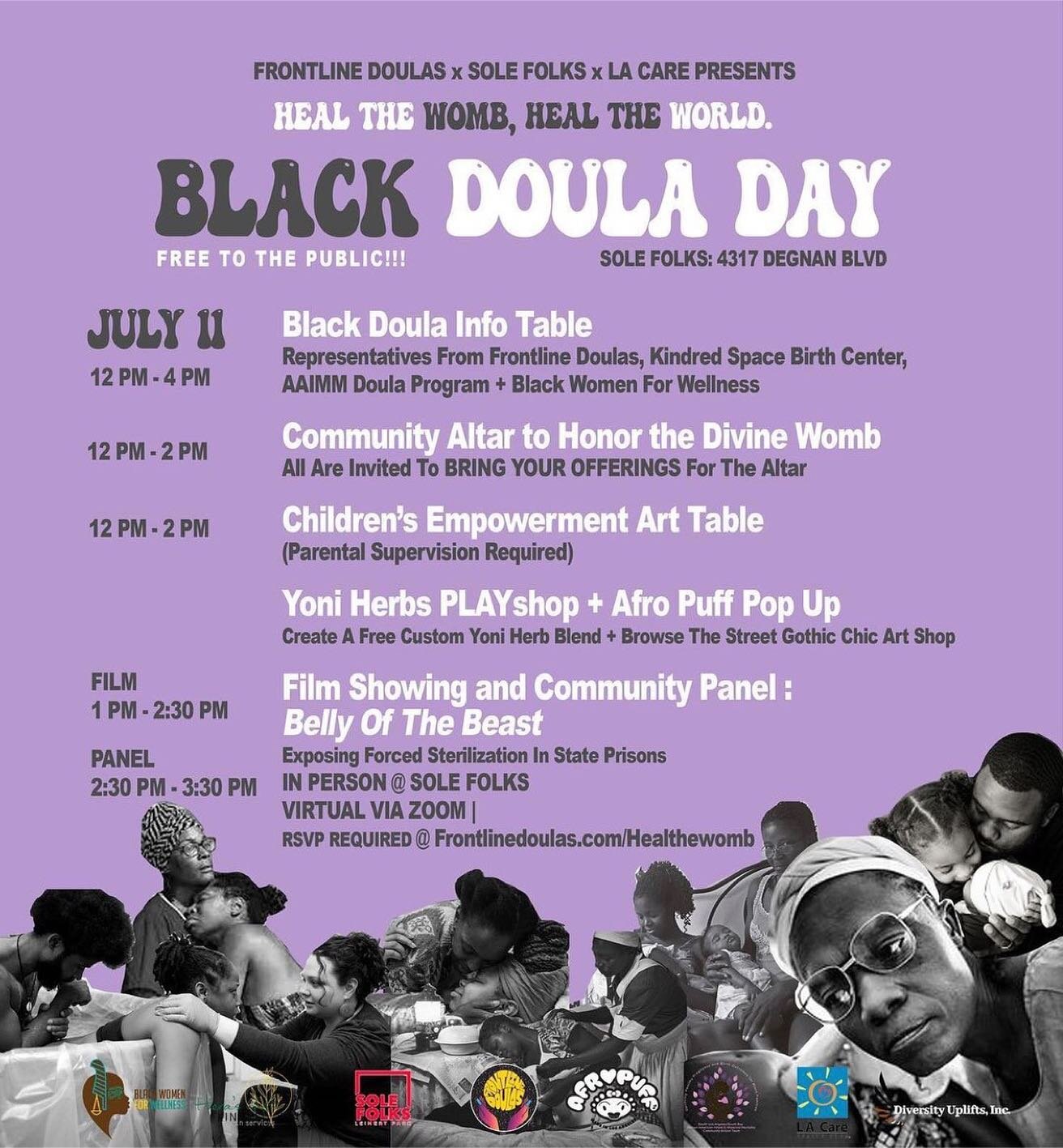 SEE YOU TOMORROW FAMILY💜 FREE TO THE PUBLIC + Farmer&rsquo;s Market as well. 
&bull;
THIS WEEKEND!  It is going to be 🔥  Sunday July 11th, 12-4pm

Spend the afternoon with us! Black Doula Info Table, DJ Bsmooth and MC Danae, Children&rsquo;s Art Em