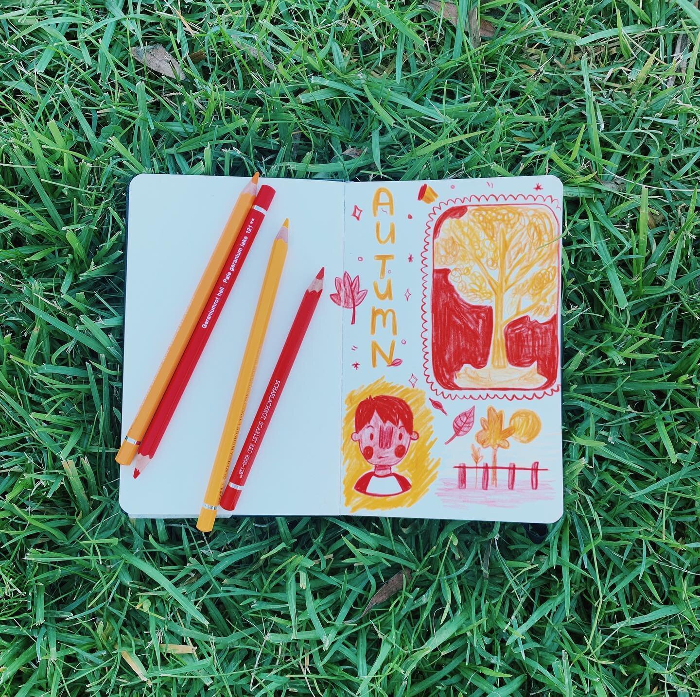 autumnal park drawing 💛🧡❤️