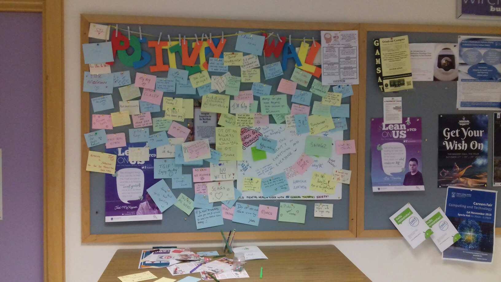 Positivity Wall in Trinity’s Translational Medicine Institute SJH AMSI TCD Our Med Minds 2018