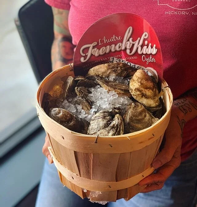 Fresh #FreshKiss Oysters by the Maison BeauSoleil team out of New Brunswick. A true gem of an oyster — clean, pristine, sharp brine, sweet, and a hint of hazelnut! 
Don’t forget all Raw NC oysters are $1 on weekend from 12-2pm! Today we have Harkers, Bekahs Bay, & Sea Cups from NC!