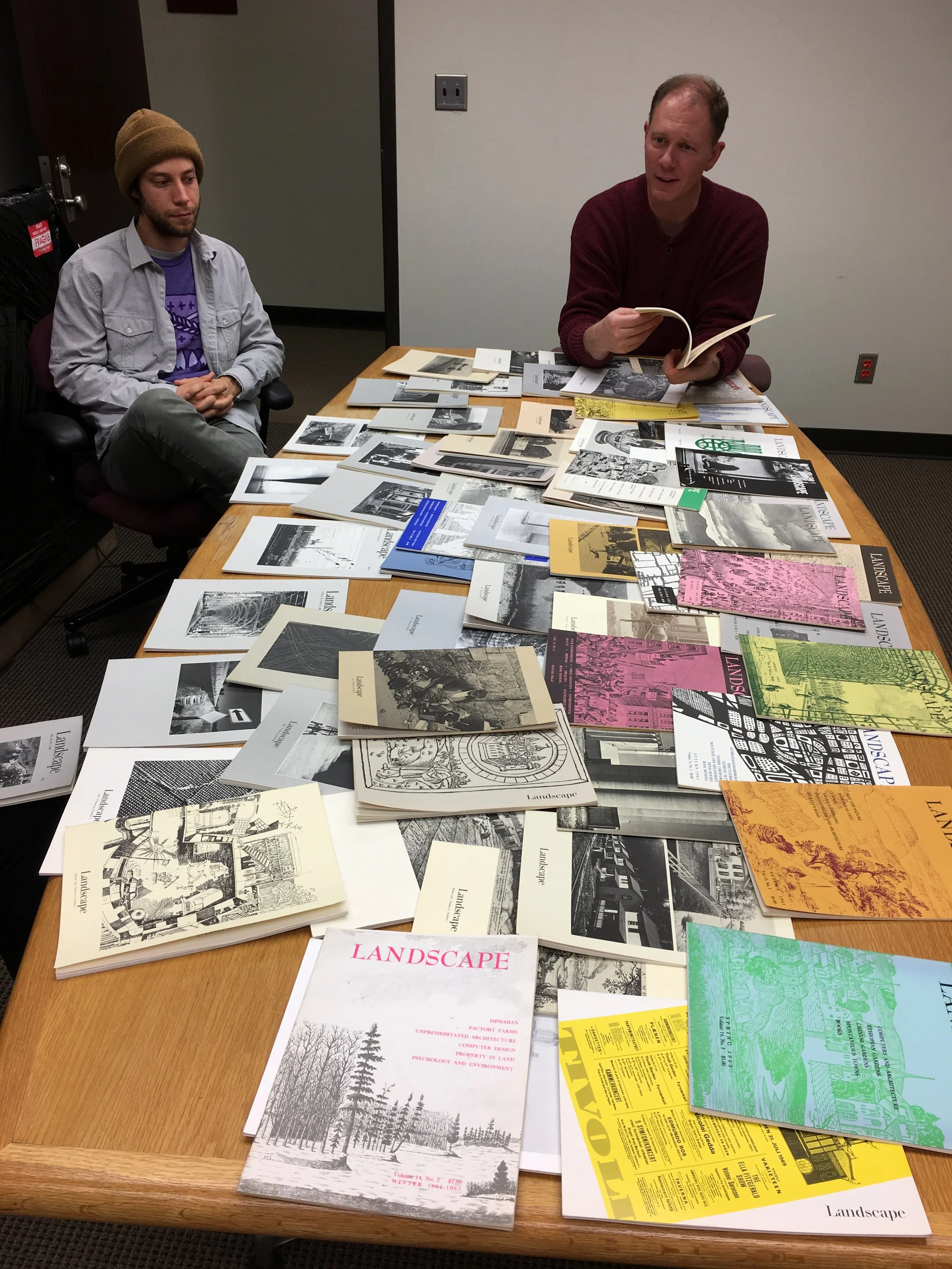 Geo-Humanities Tea Hour attendees admiring the stunning works found within the many issues. A rare opportunity enjoyed by all! 11/30/16