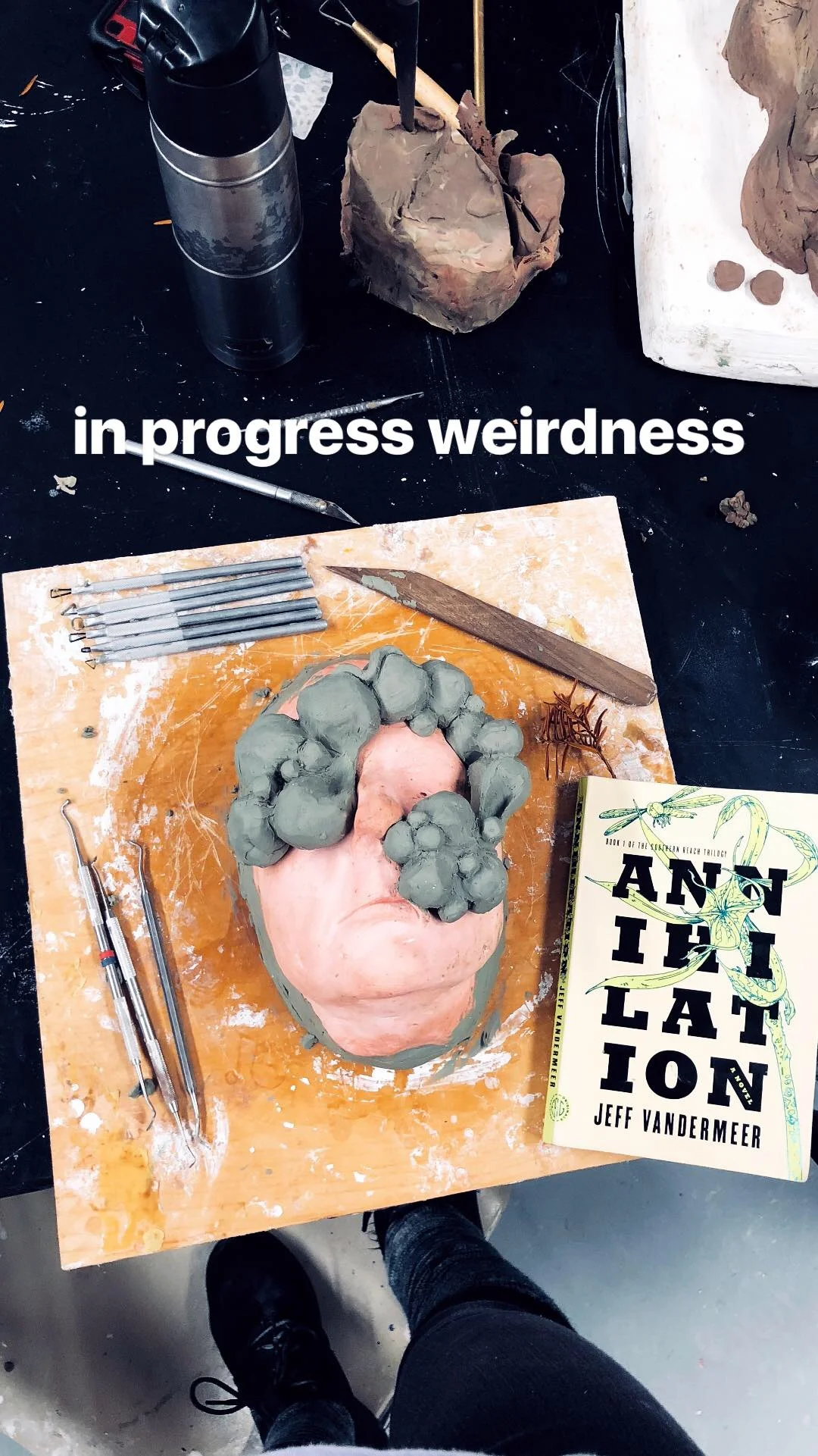 Growth forms on a face-mold, inspired by one of my favorite books