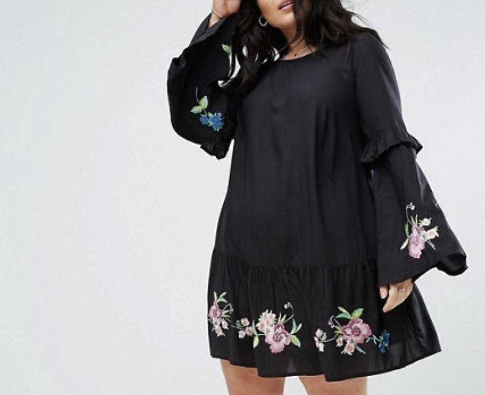 Embroidery, on clothing, shoes, bags, earrings. Get the dress from ASOS. *plus size friendly