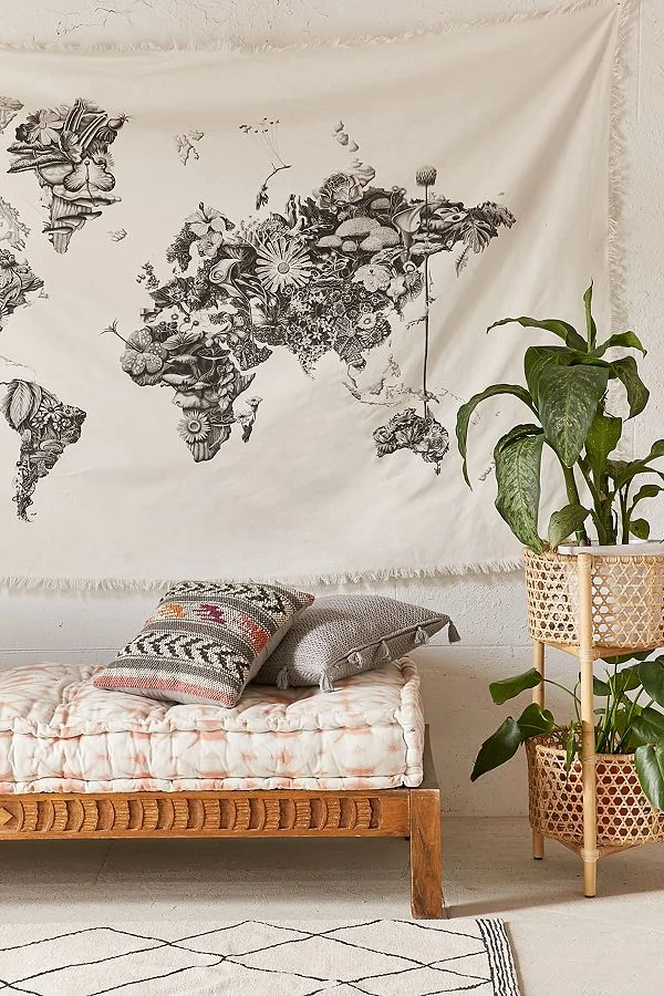 This tapestry I saw on instagram and I love it. I haven't really had a need to buy one or a good enough excuse, though they are really affordable! We recently just bought a Chesterfield (gasp) so I think we will put this above it in our living area. Find it from Urban Outfitters.