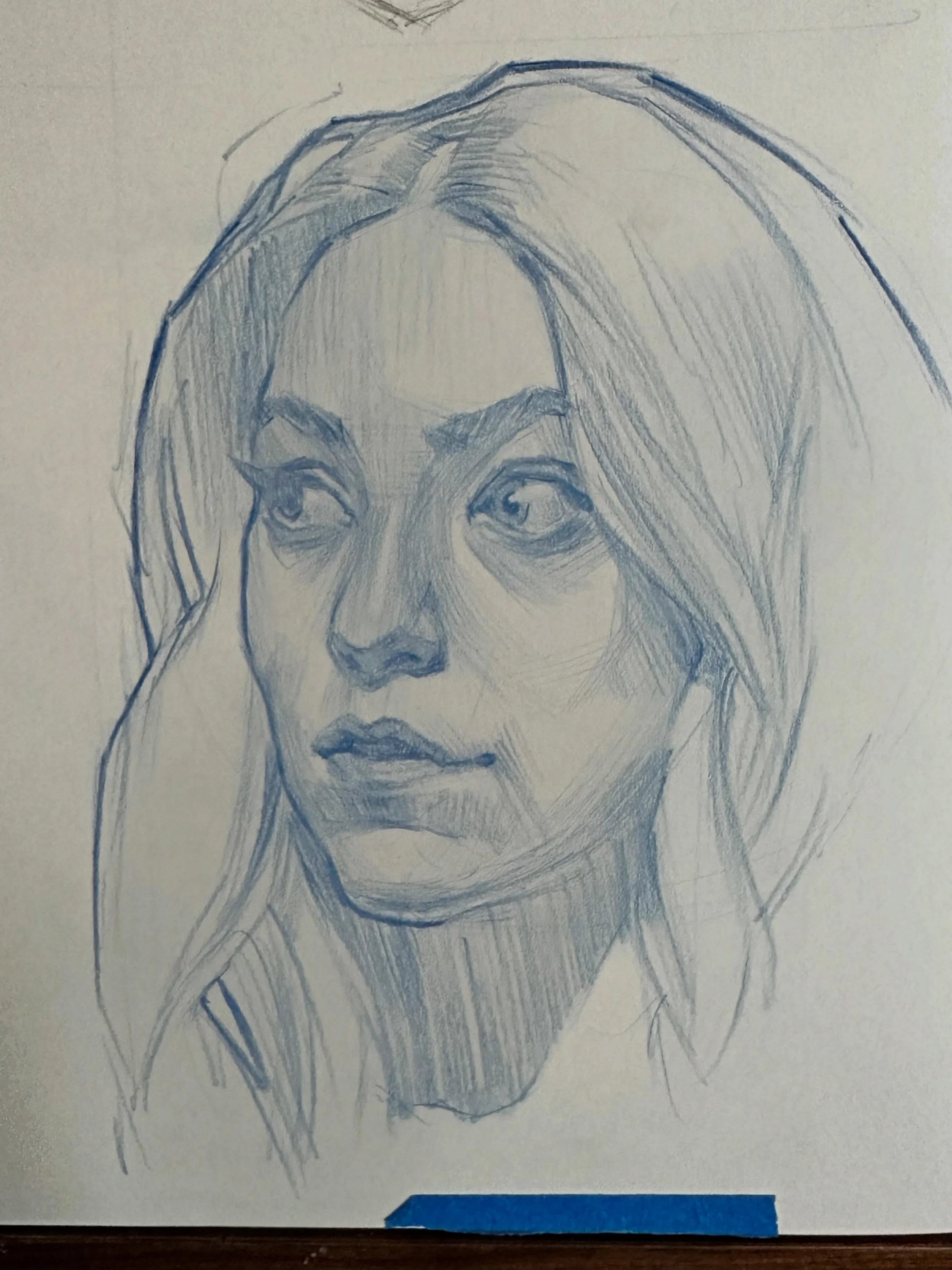 Sketchbook tour: A little color pencil portrait drawing from a few months back