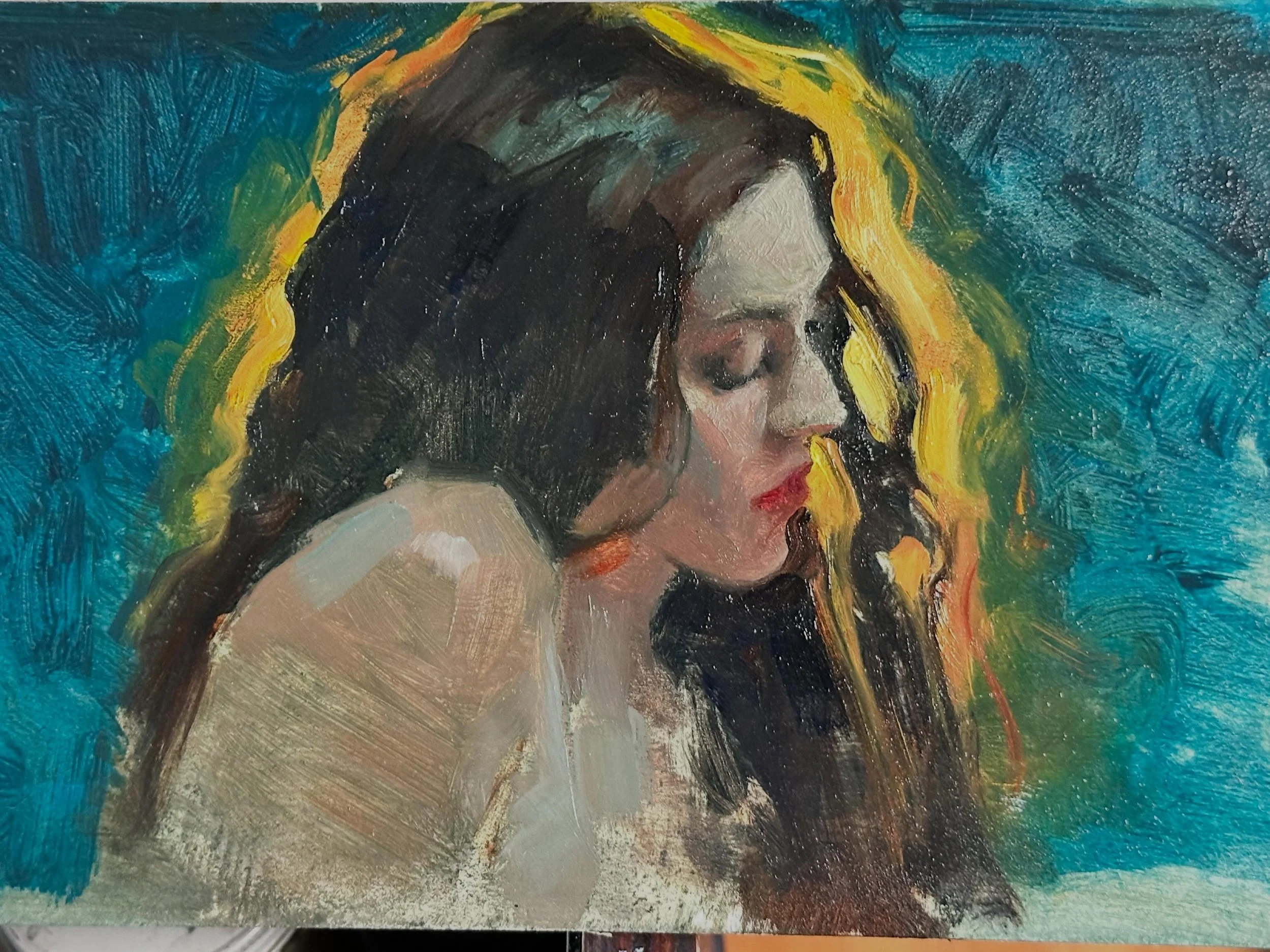 A little oil study of Jaime that&rsquo;s sat around my studio for a few years