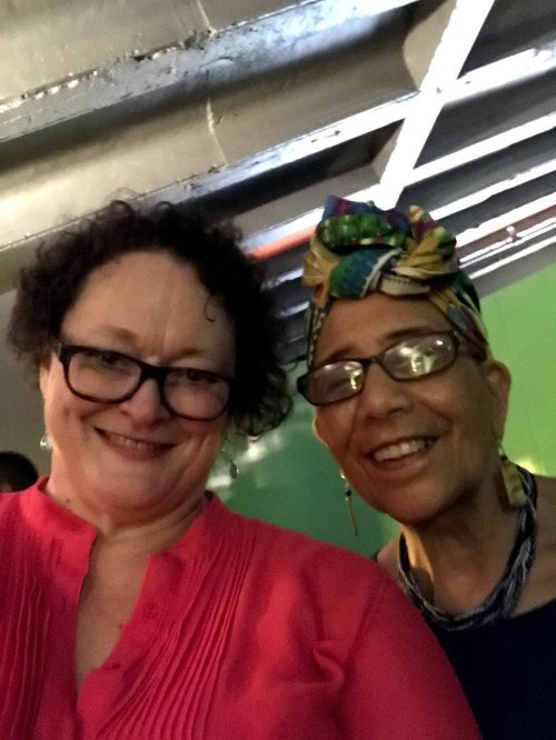 Image: Photo of Marilyn Bennett with attendee of the New York City Out Cinema film festival in 2018