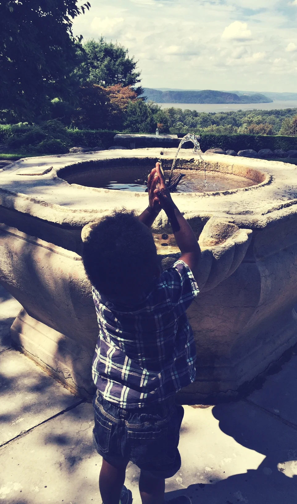 Cooling off at the fountain